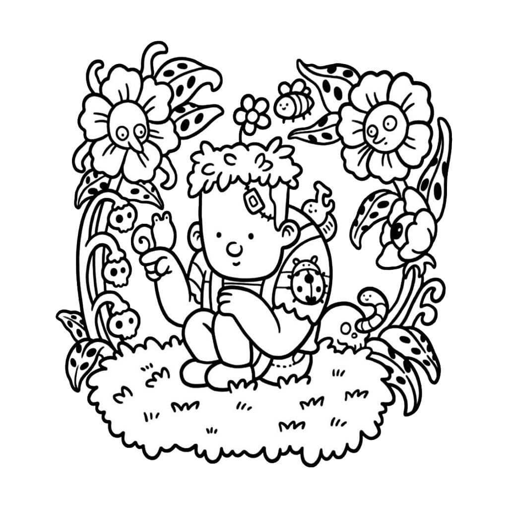 Spooky Cutie'yi kolay Boyama Sayfası