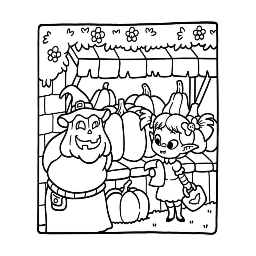 Spooky Cutie'yi ücretsiz Boyama Sayfası