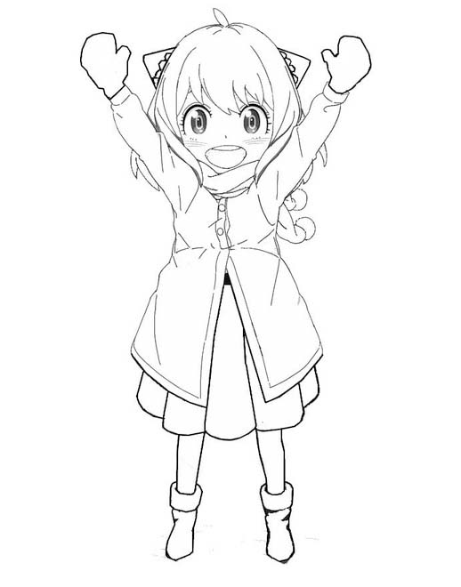 Spy x Family ücretsiz temel Boyama Sayfası