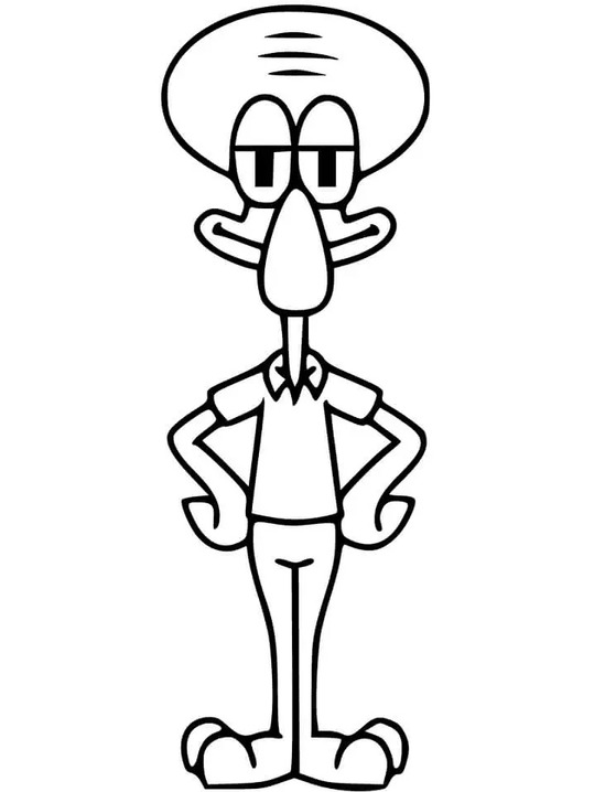 Squidward Dokunaç 1 Boyama Sayfası