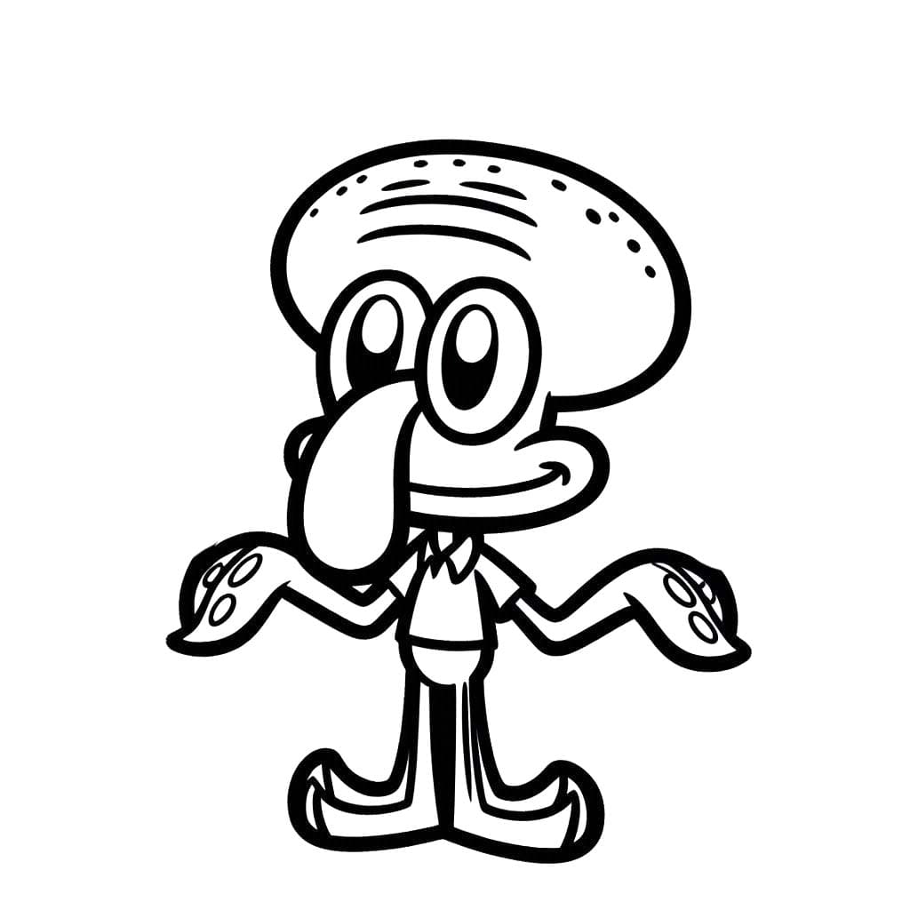 Squidward Dokunaç 4 Boyama Sayfası