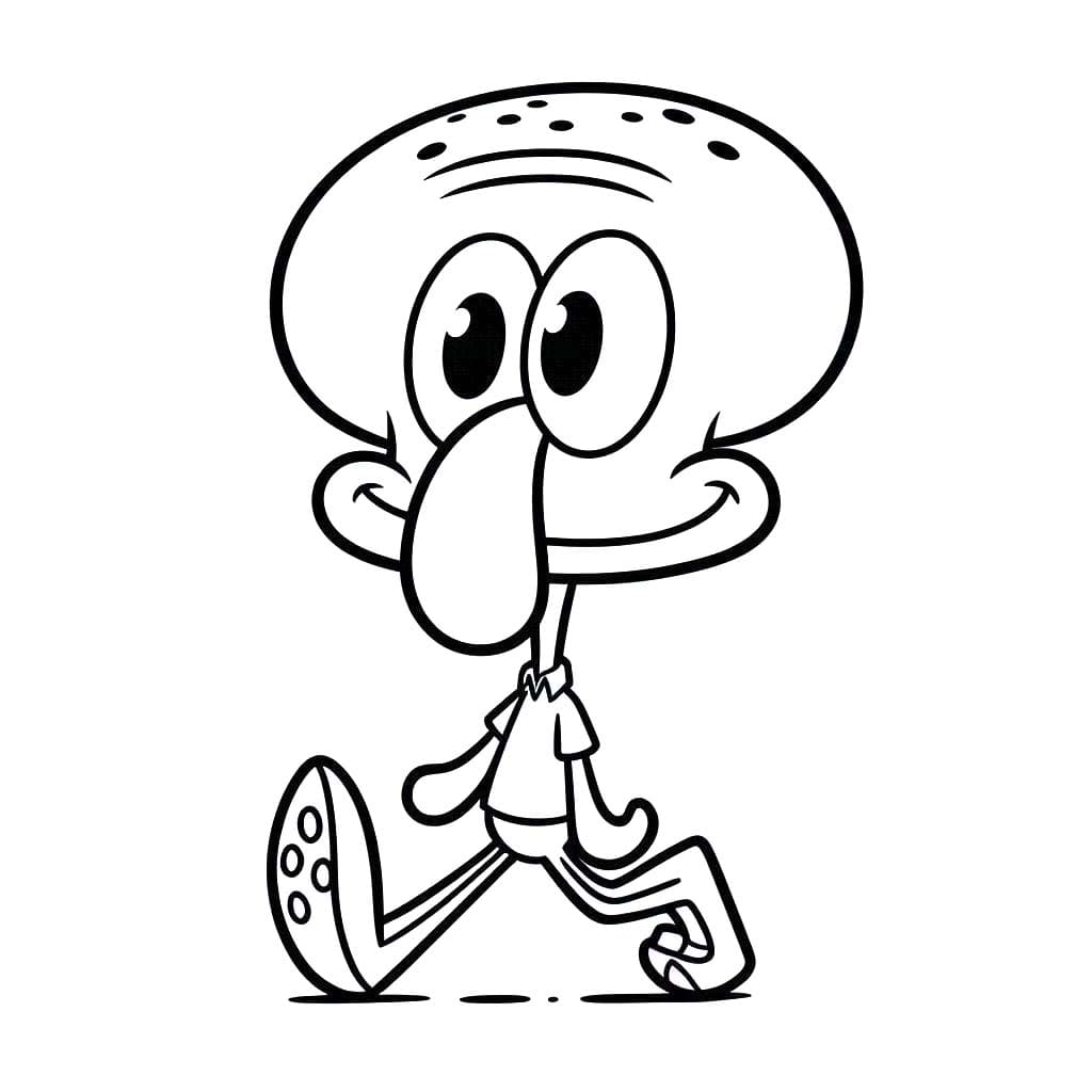 Squidward Dokunaç Ücretsiz Boyama Sayfası