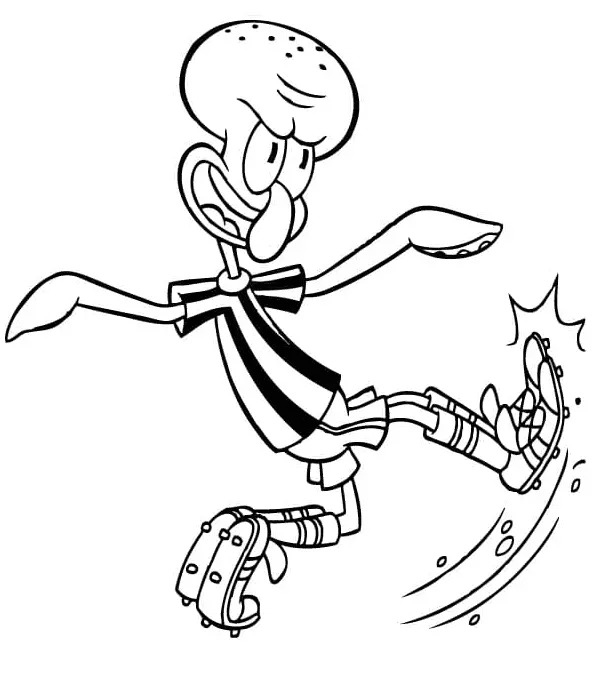 Squidward Dokunaç çocuklar için Boyama Sayfası