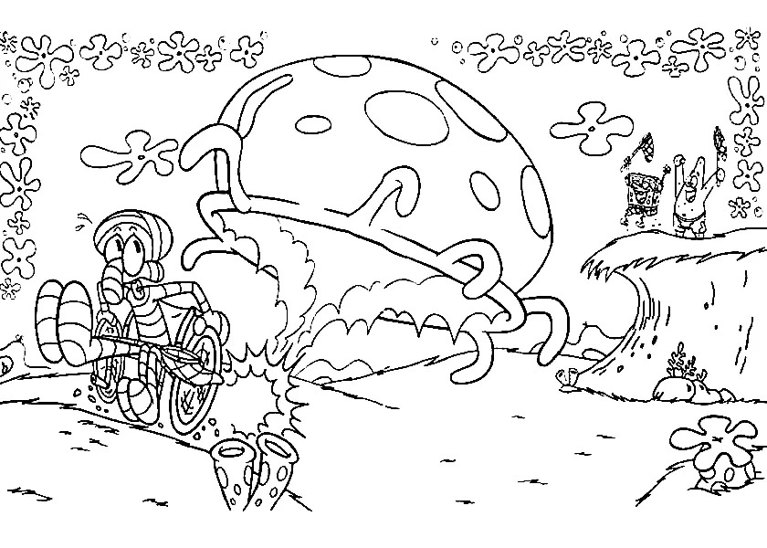 Squidward Dokunaç yazdırılabilir basit Boyama Sayfası