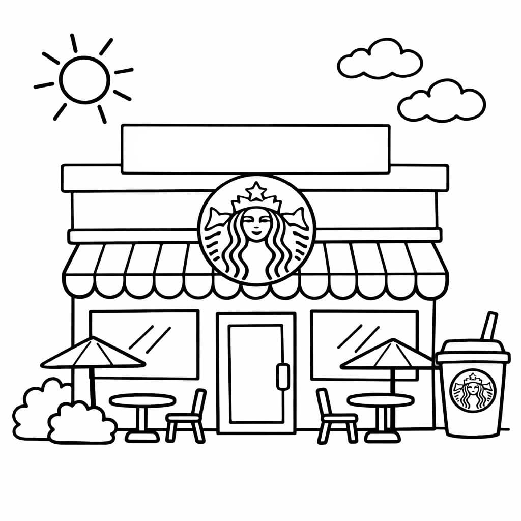 Starbucks Çizim Boyama Sayfası