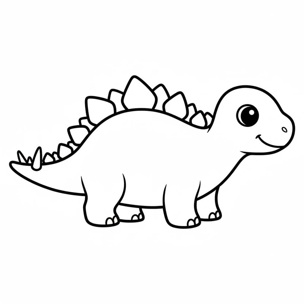 Stegosaurus Basit Boyama Sayfası
