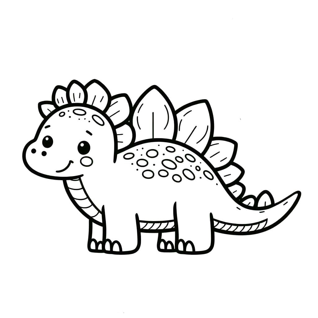 Stegosaurus kolay Boyama Sayfası
