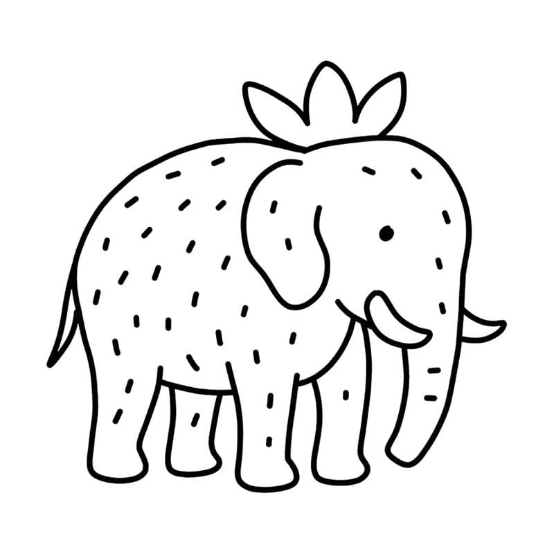 Strawberry Elephant Basit Boyama Sayfası