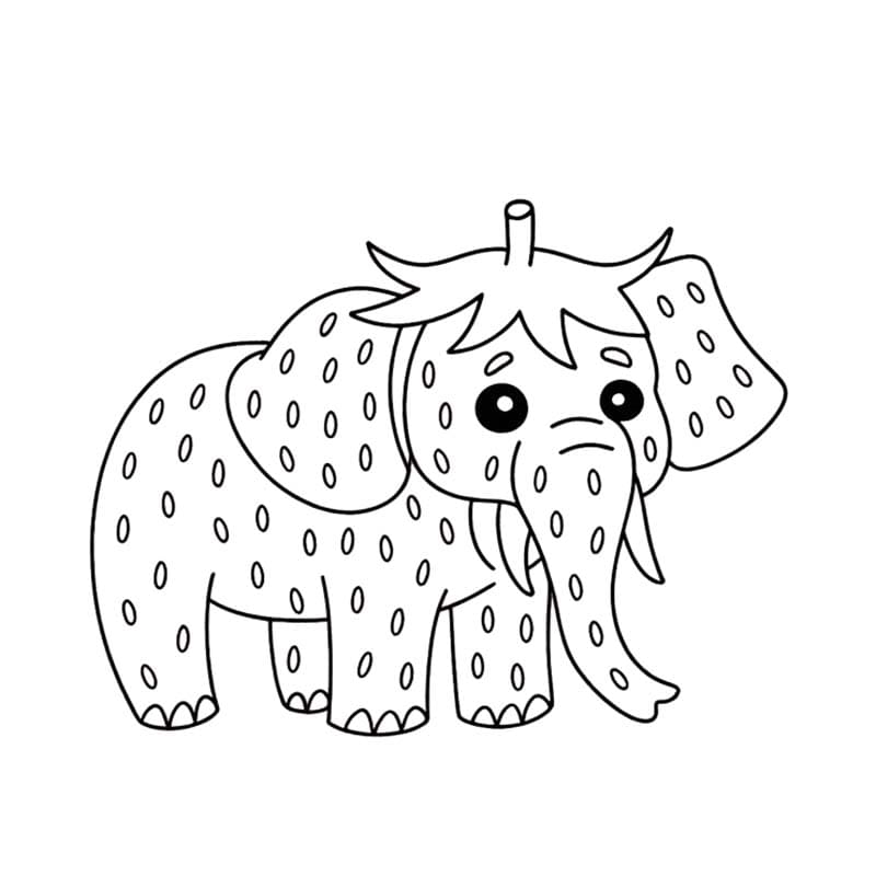 Strawberry Elephant Temel Boyama Sayfası