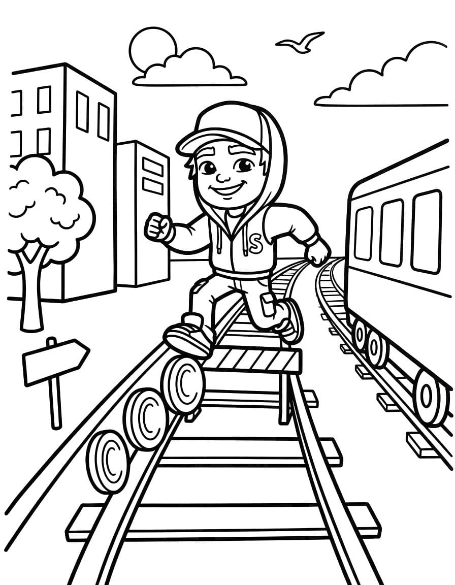 Subway Surfers ücretsiz Boyama Sayfası