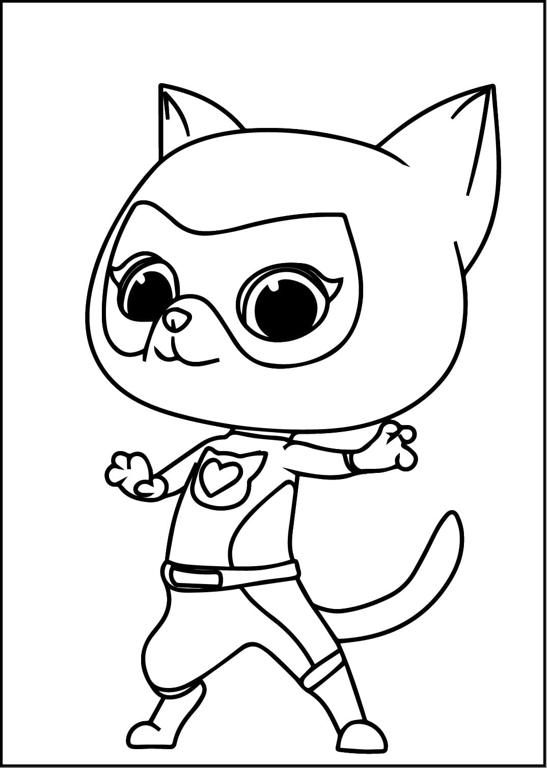 Süper Kediler 1 Boyama Sayfası