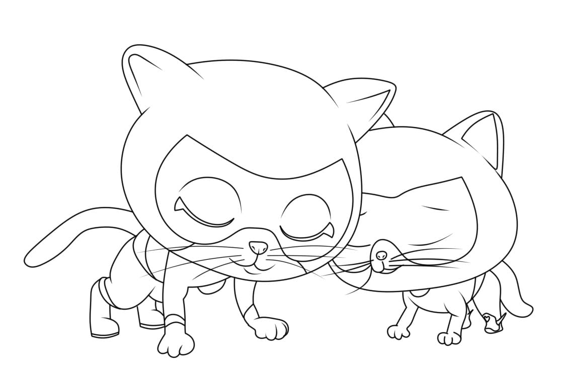 Süper Kediler 2 Boyama Sayfası