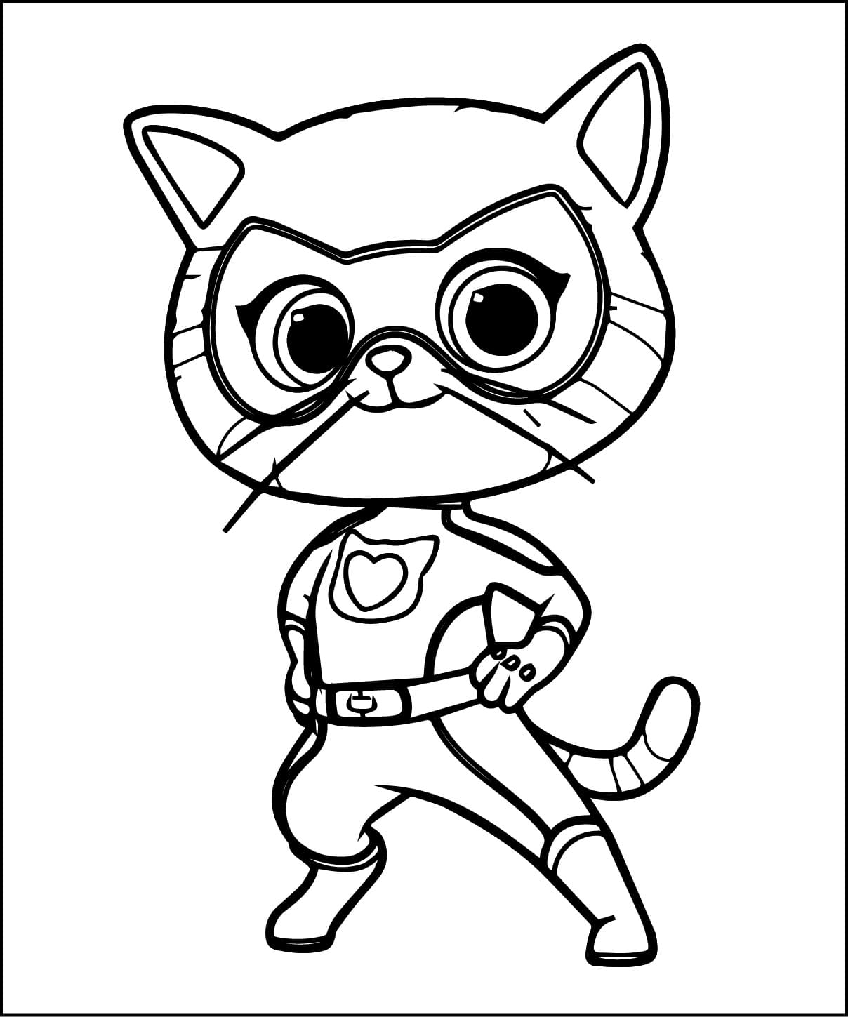 Süper Kediler 6 Boyama Sayfası