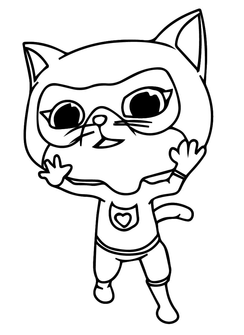 Süper Kediler Karikatür Boyama Sayfası