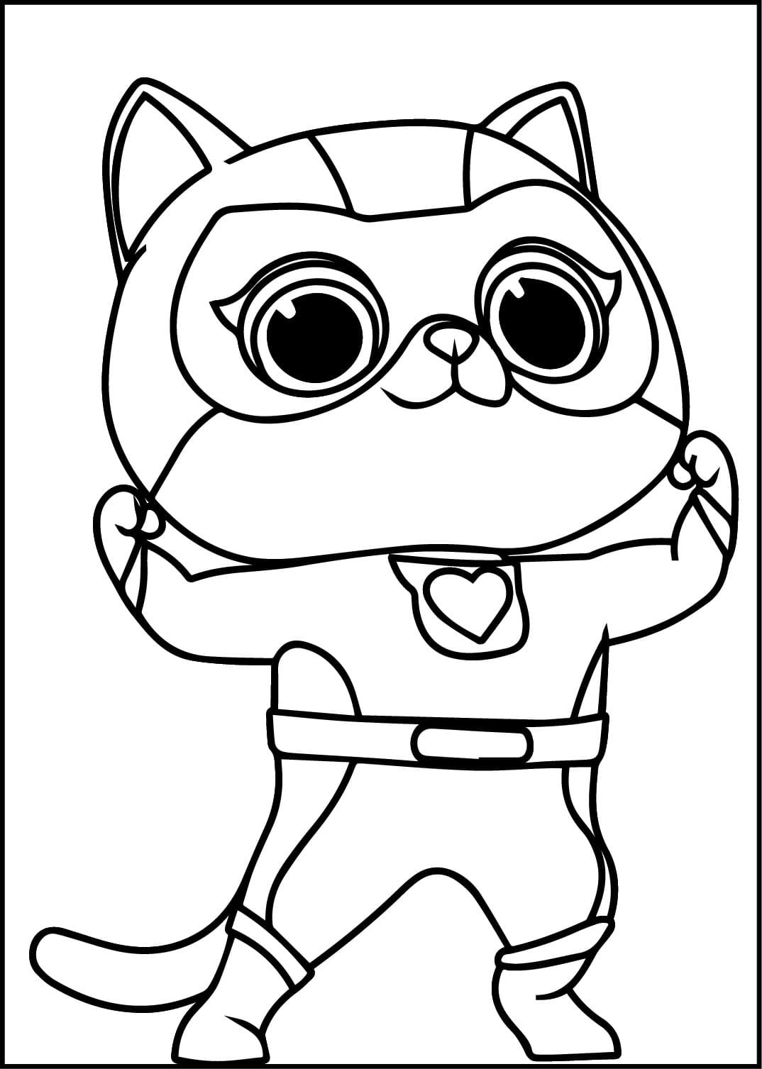 Süper Kediler yazdırılabilir Boyama Sayfası