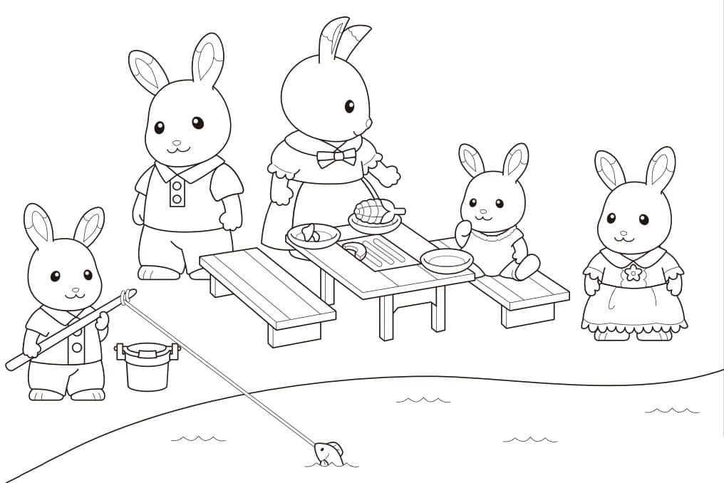 Sylvanian Families Basit Çiz Boyama Sayfası