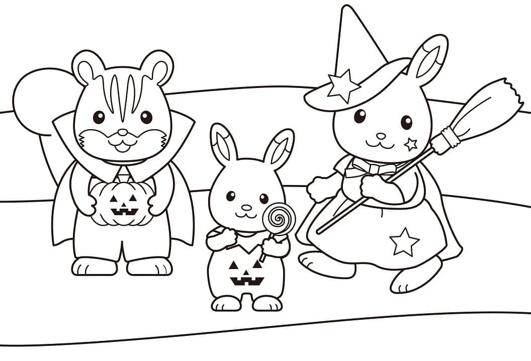 Sylvanian Families Kolay Çiz Boyama Sayfası