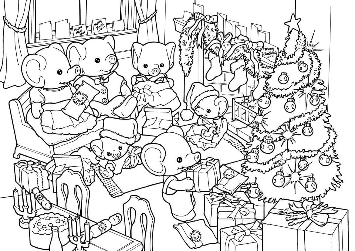 Sylvanian Families Ücretsiz Yazdırılabilir Çiz Boyama Sayfası