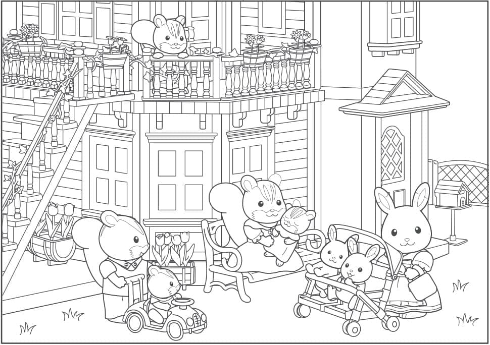 Sylvanian Families Yazdırılabilir Çiz Boyama Sayfası