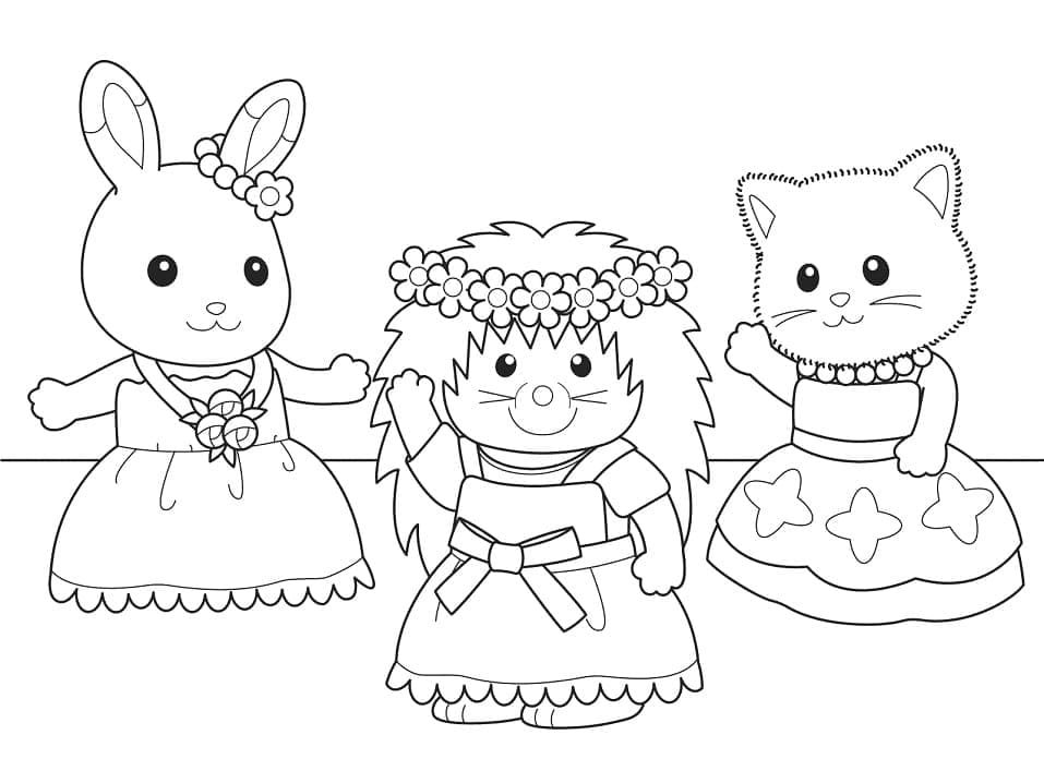 Sylvanian Families resim Boyama Sayfası