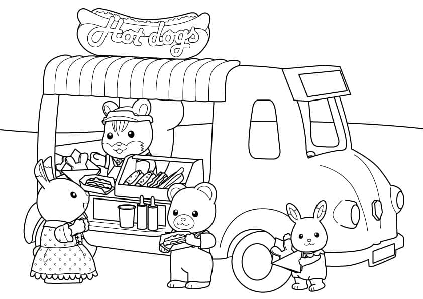 Sylvanian Families yazdırılabilir Boyama Sayfası