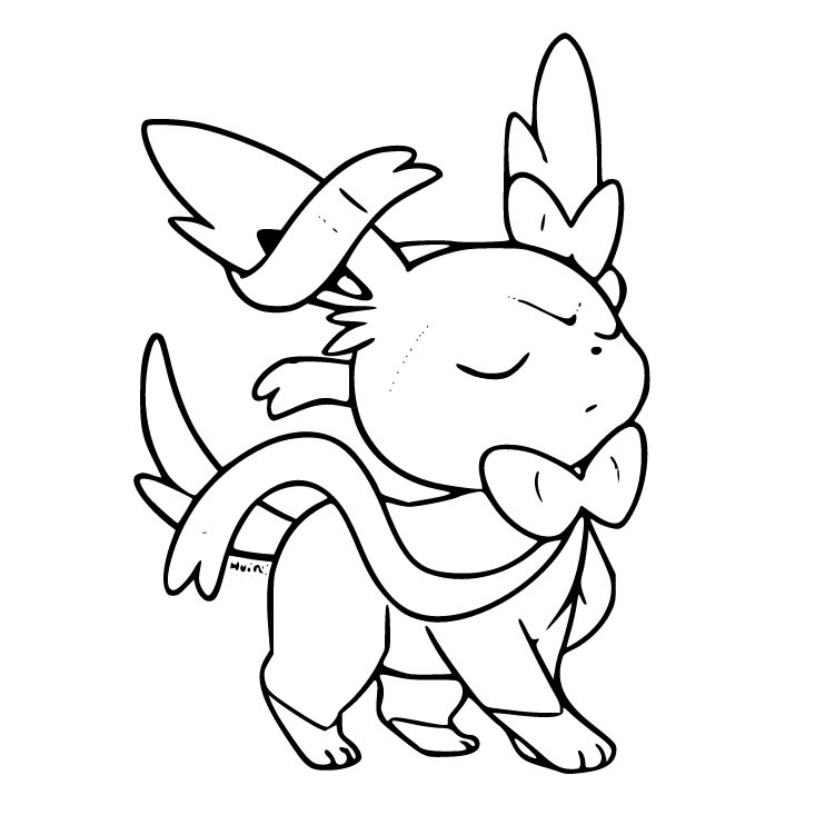 Sylveon Yazdırılabilir Boyama Sayfası