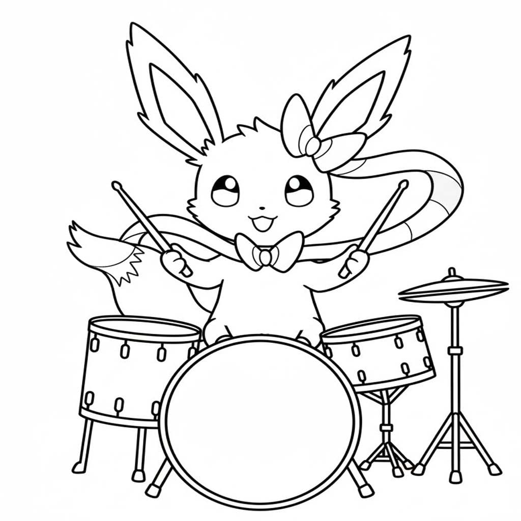 Sylveon çocuklar için ücretsiz yazdırılabilir Boyama Sayfası