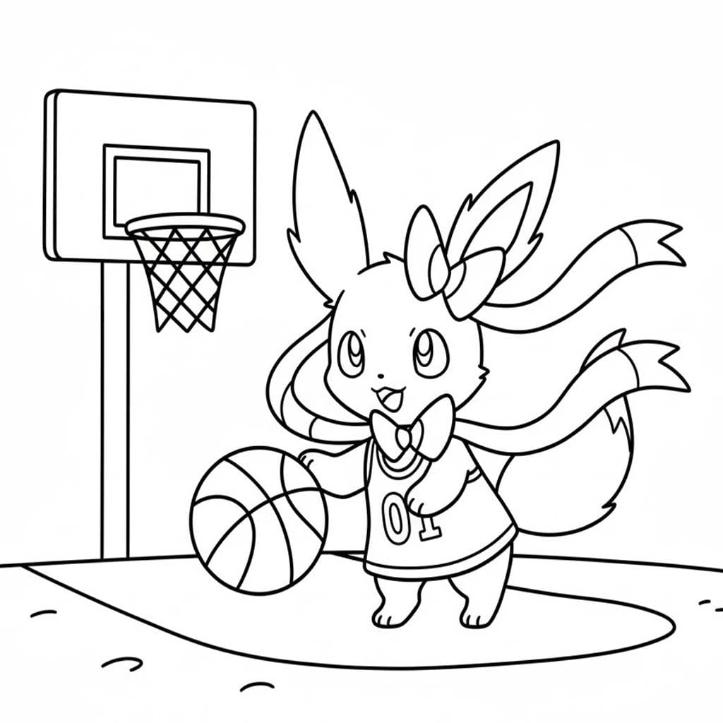 Sylveon çocuklar için yazdırılabilir Boyama Sayfası