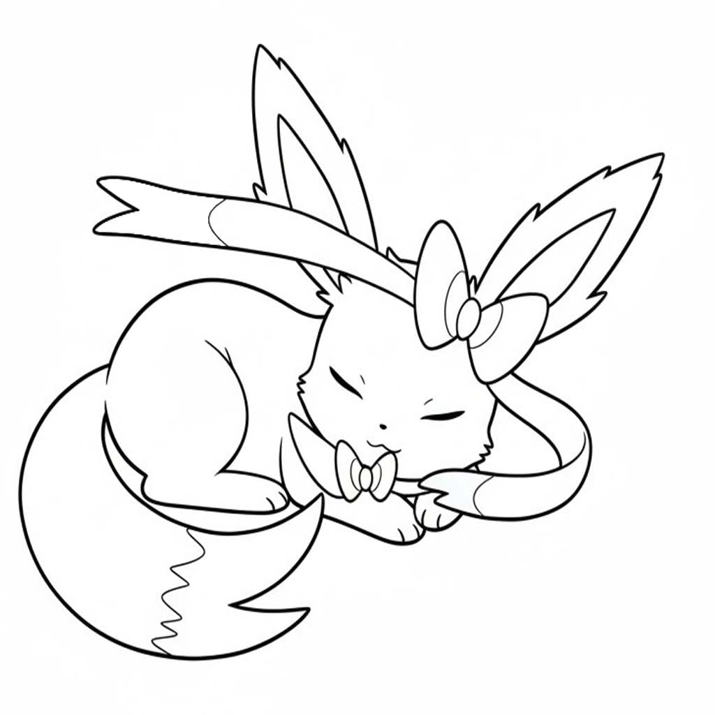 Sylveon çocuklar için Boyama Sayfası