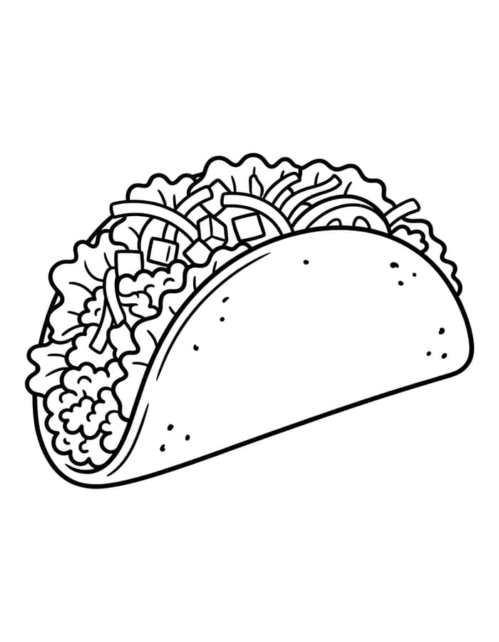 Taco Basit Boyama Sayfası
