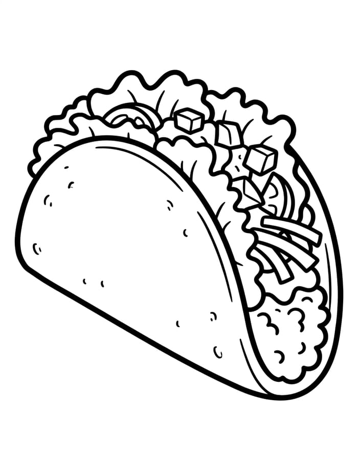 Taco Çizim Boyama Sayfası