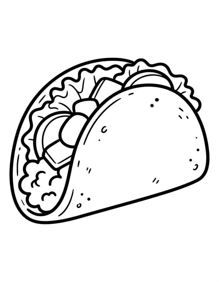 Taco ücretsiz yazdırılabilir Boyama Sayfası