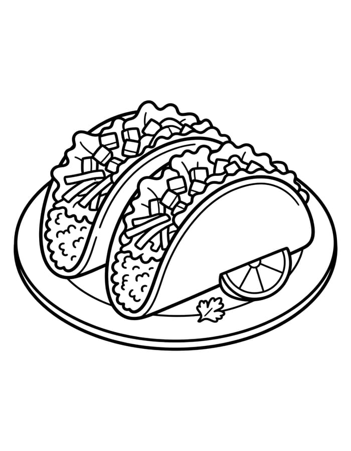 Taco ücretsiz Boyama Sayfası