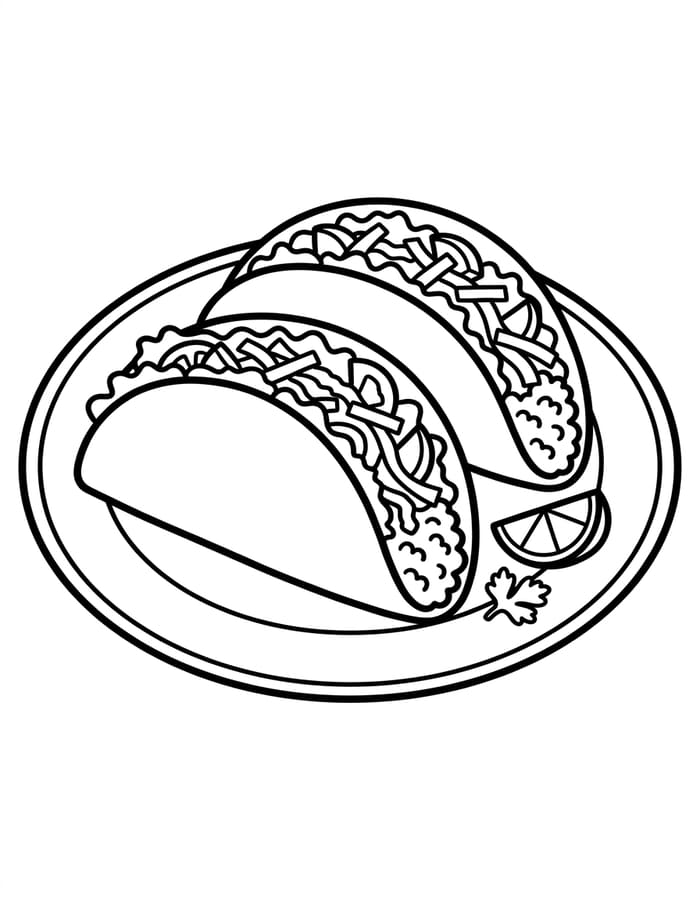 Taco yazdırılabilir Boyama Sayfası