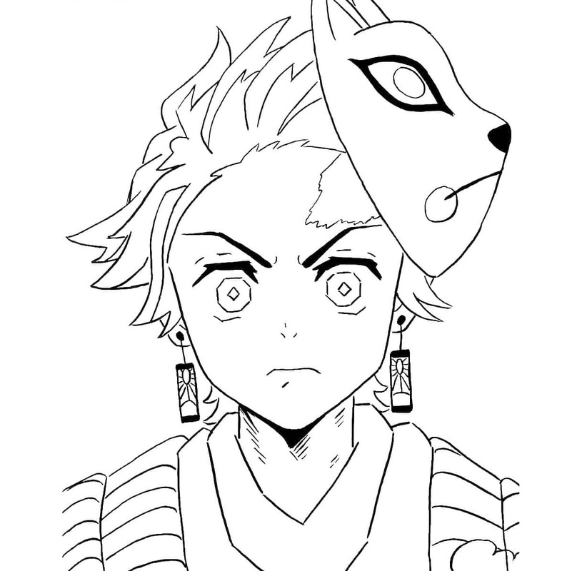 Tanjiro çocuklar için temel Boyama Sayfası