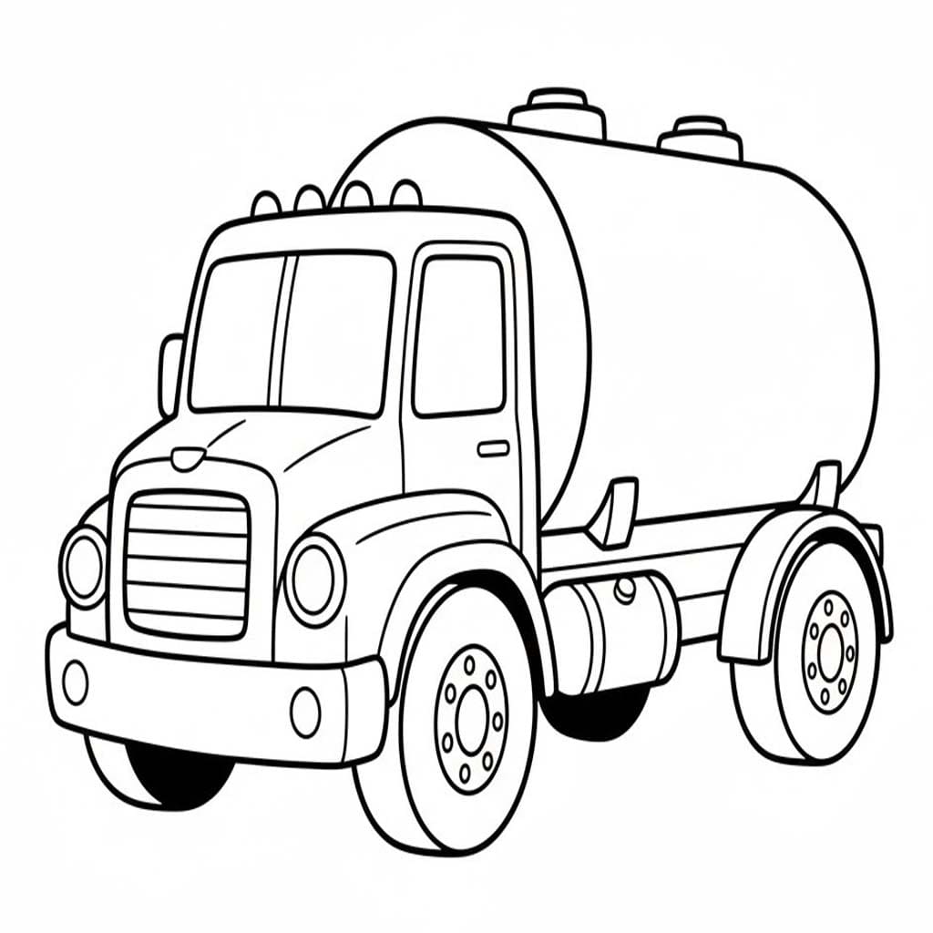 Tanker Kamyonu 1 Boyama Sayfası