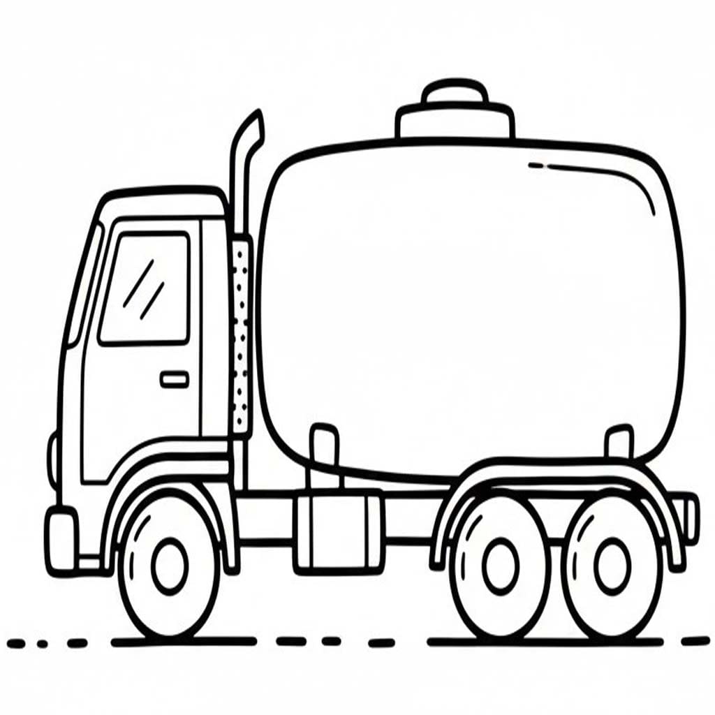 Tanker Kamyonu 3 Boyama Sayfası