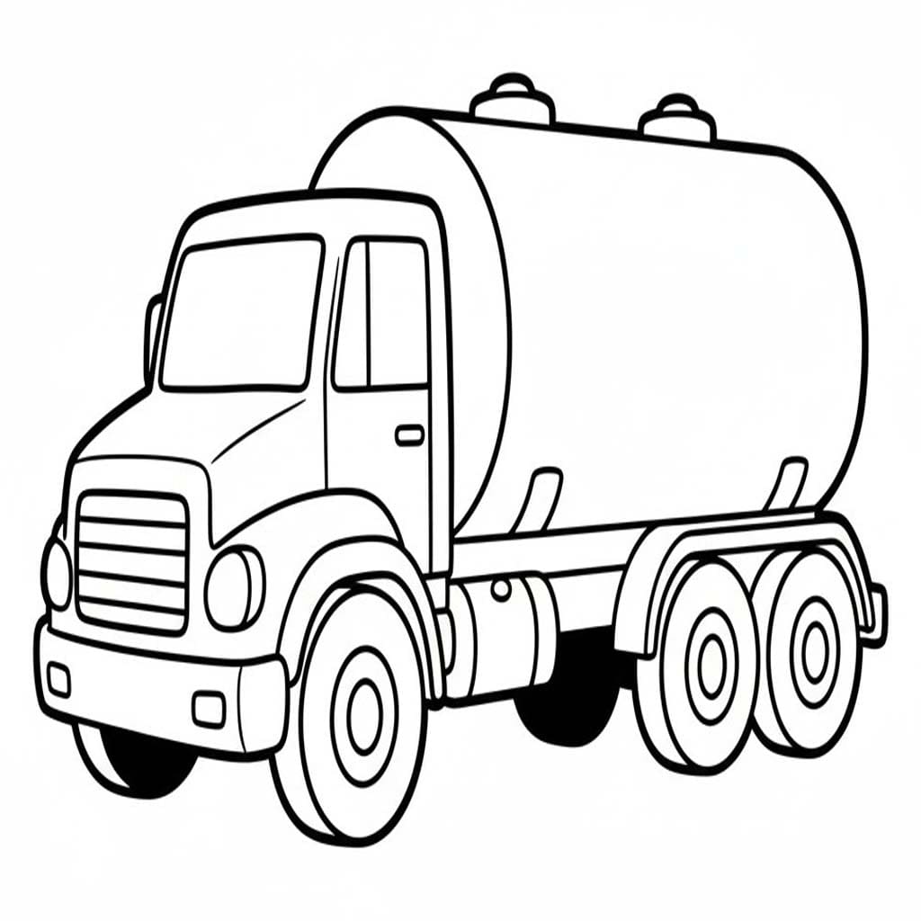 Tanker Kamyonu 4 Boyama Sayfası