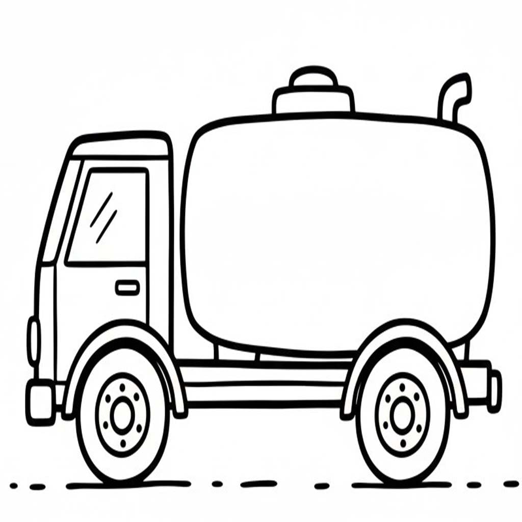 Tanker Kamyonu 5 Boyama Sayfası