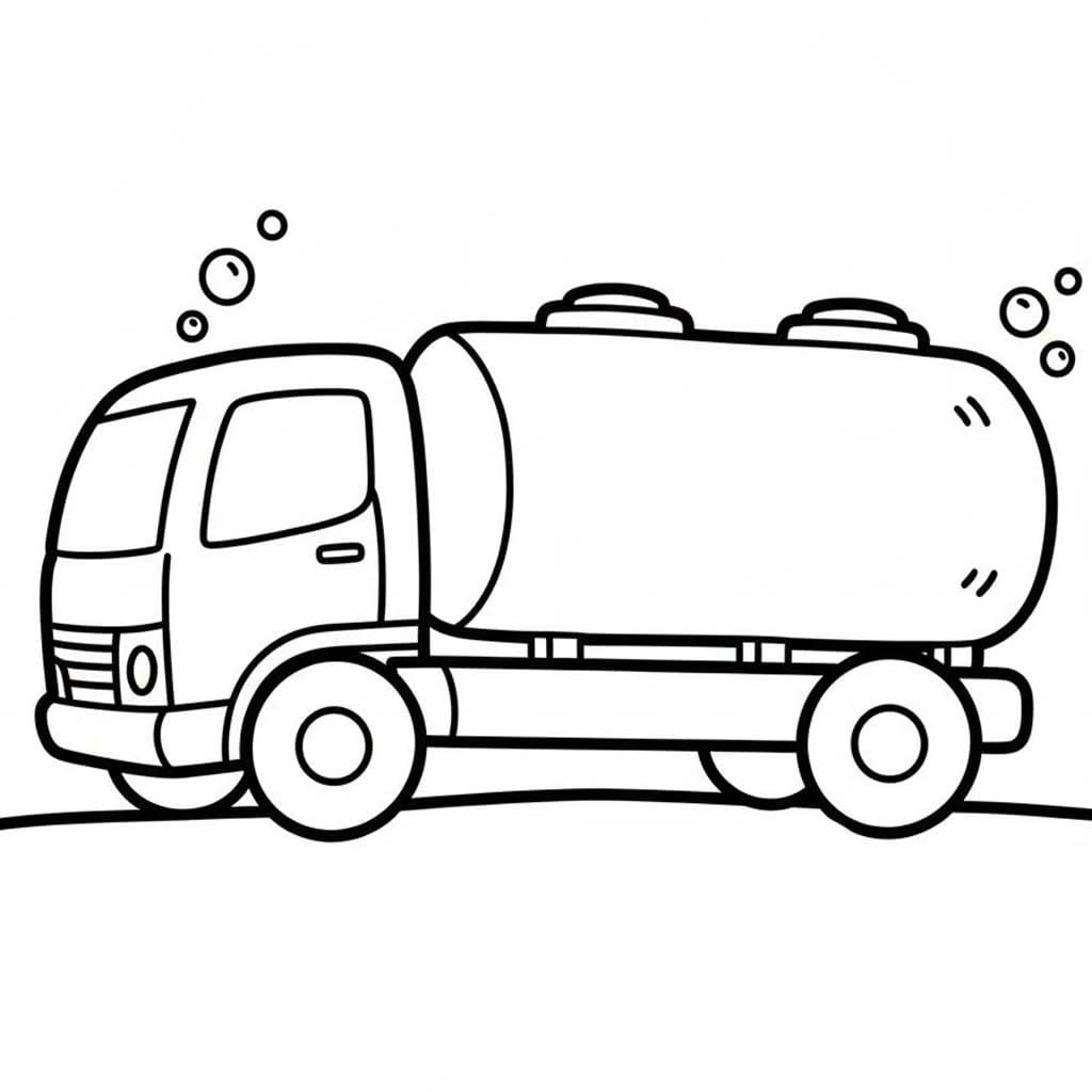 Tanker Kamyonu 6 Boyama Sayfası