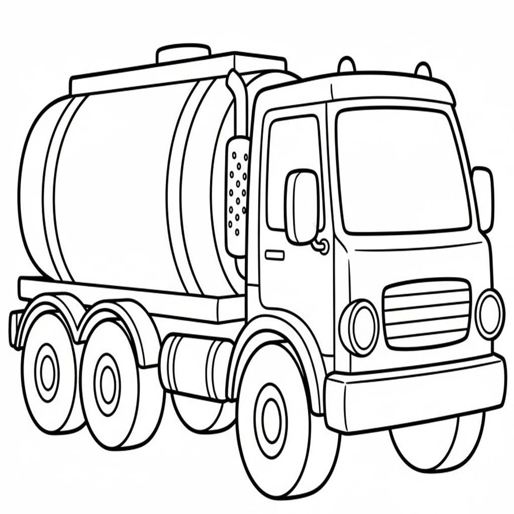 Tanker Kamyonu 7 Boyama Sayfası