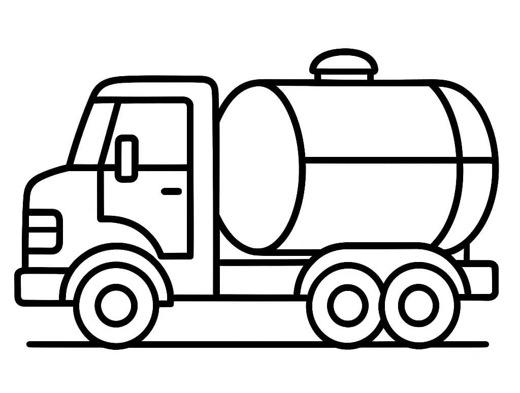 Tanker Kamyonu Görüntü Boyama Sayfası