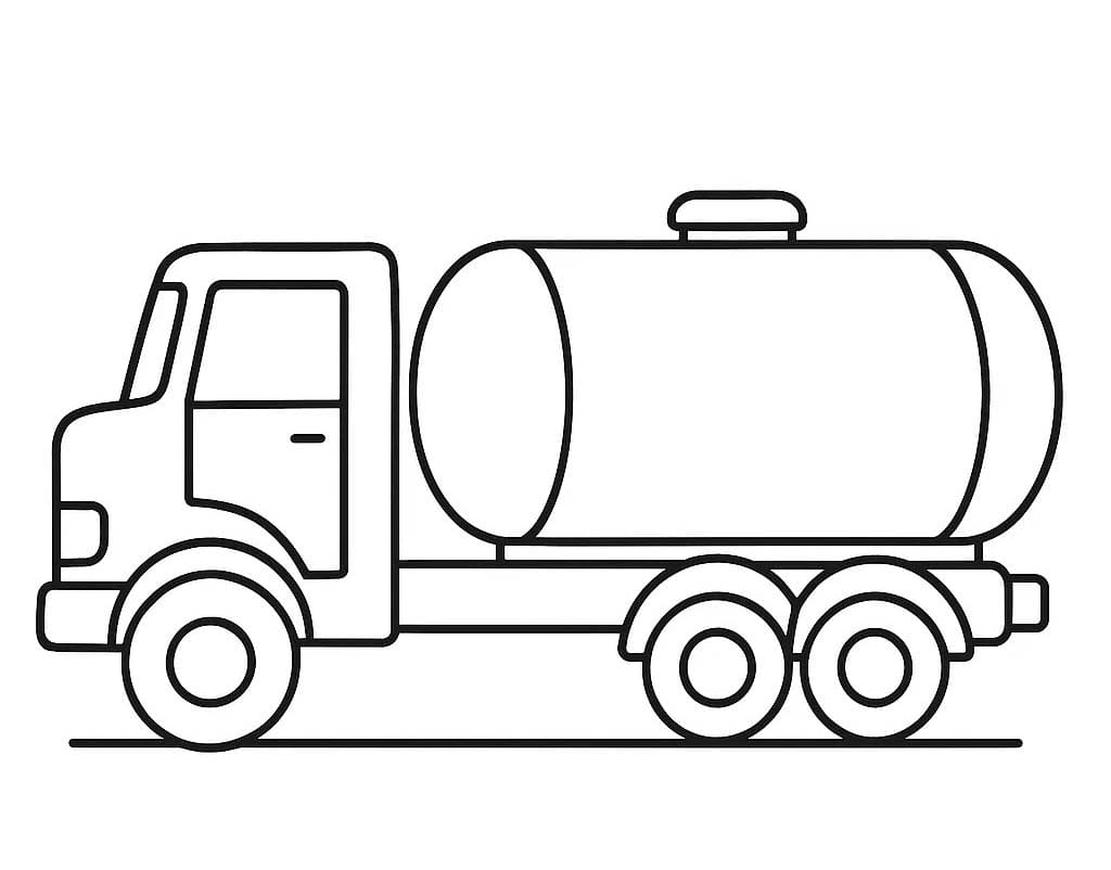 Tanker Kamyonu resim Boyama Sayfası