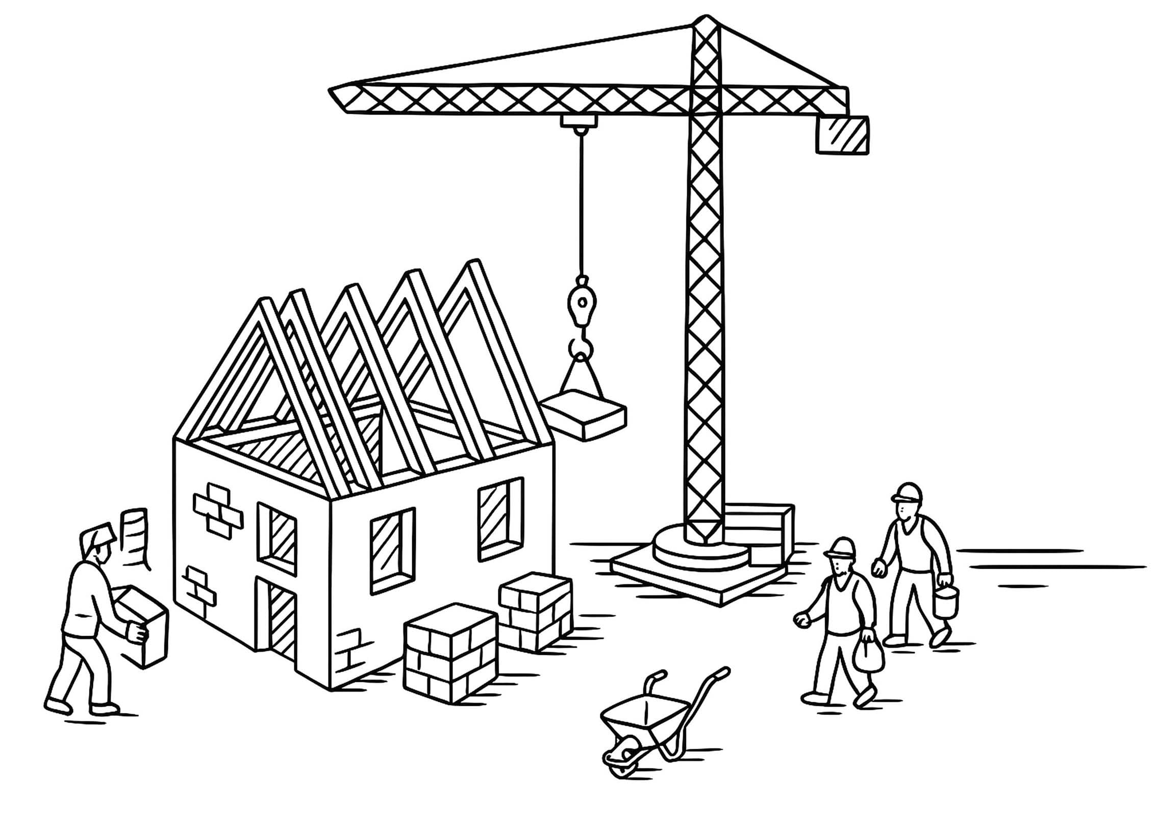 Taslak İnşaat Alanı Boyama Sayfası