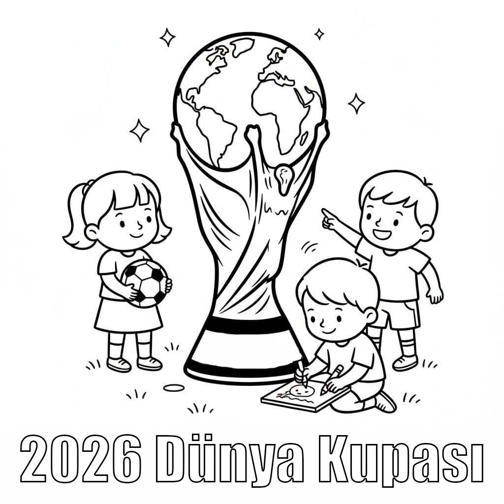 Temel 2026 Dünya Kupası resim Boyama Sayfası