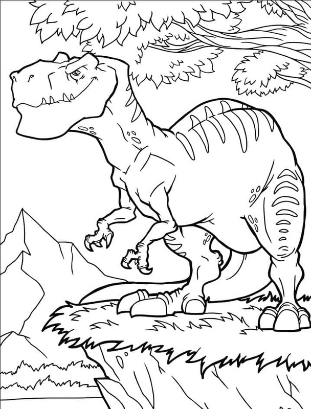 Temel Allosaurus Çizim Boyama Sayfası