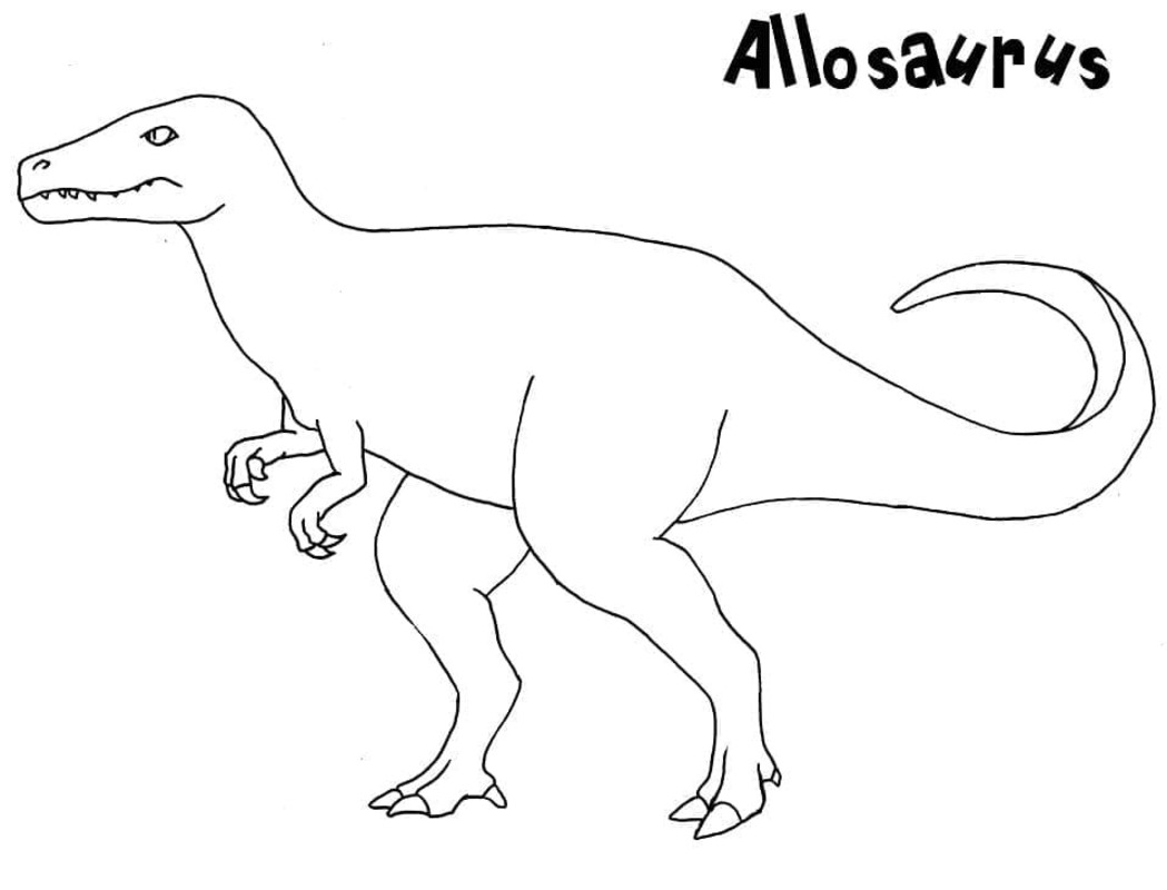 Temel Allosaurus Boyama Sayfası