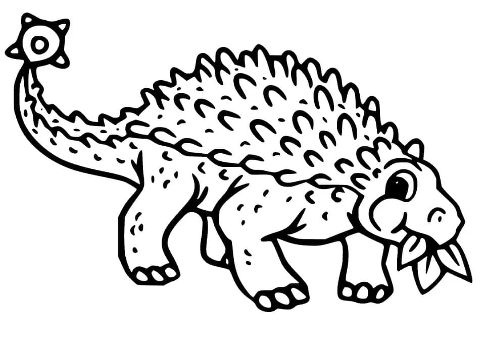 Temel Ankylosaurus resim Boyama Sayfası