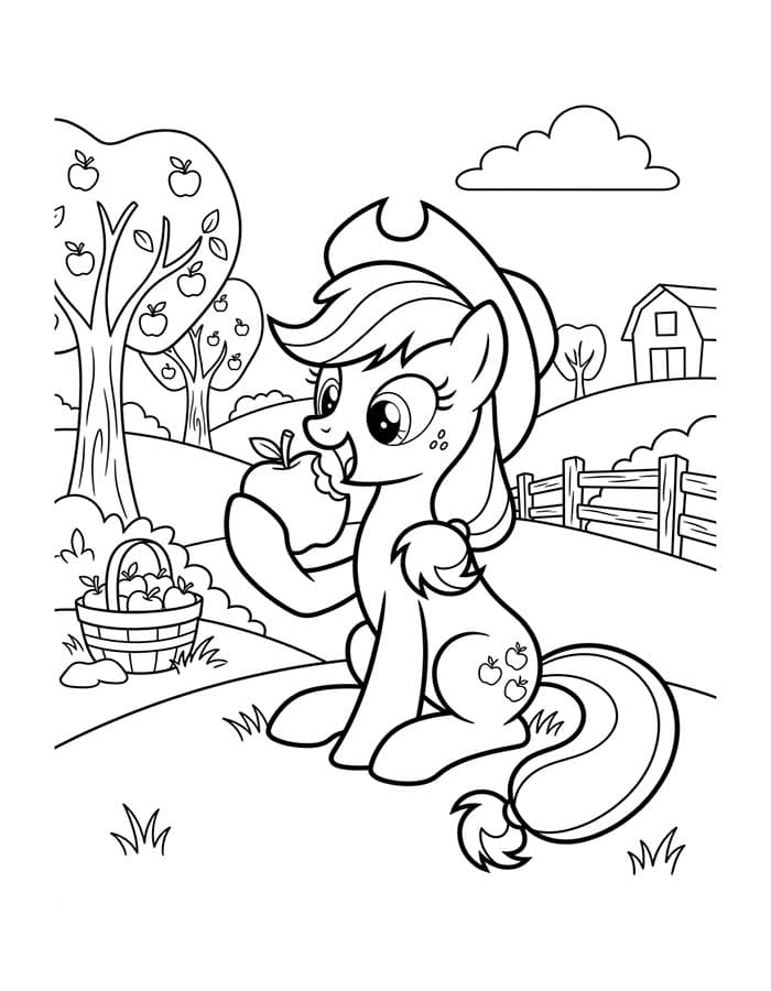 Temel Applejack Çizim Boyama Sayfası
