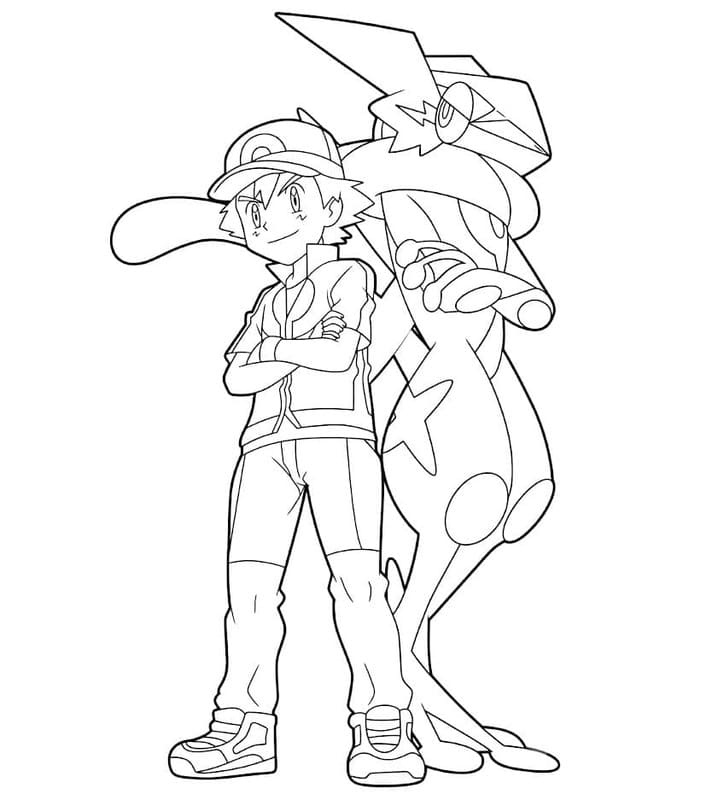 Temel Ash Ketchum Boyama Sayfası